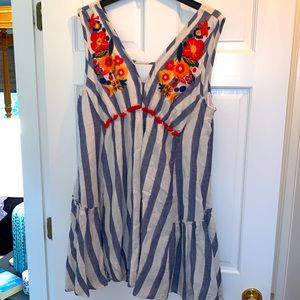 Unique lined gauze sundress